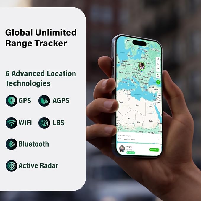 GlocalMe KeyTracker Global GPS Tracker for Luggage, Vehicles, Car, Kids, Wordwide Positioning Unlimited Distance Item Finder, Real Time Tracking with 6 Location Technologies