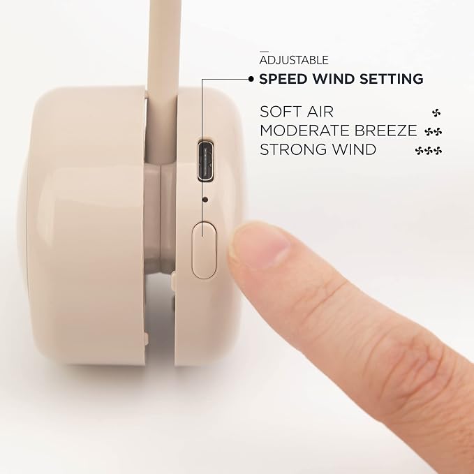 Dansoon Bladeless Neckband Rechargeable Portable Fan - Curling Beige