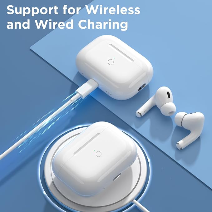 Replacement Charging Case for AirPods Pro 2nd & 1st Generation with Type-C Charging Port, Compatible with AirPod Pro 2nd Charging Case, with Blue-Tooth Sync Button, No Earbuds (C-Port)