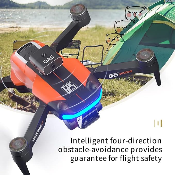 GoolRC GPS Drone with 8K Dual Camera for Adults, 60 Mins Flight with 3 Batteries, Foldable Brushless Motor FPV RC Quadcopter with Carrying Case, Obstacle Avoidance, Auto Return, Optical Flow, Headless Mode, Waypoint Fly