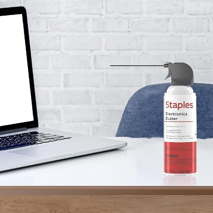 Staples Compressed Air Duster – 10 oz. Cans for Electronics, Keyboards & Office Devices, 4‑Pack