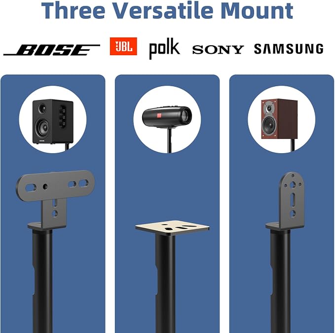 Anautin Universal Speaker Stands Pair, Satellite & Bookshelf Speaker Stands-28-38in Adjustable, Surround Sound Speaker Stand for Home Theater, Compatible to Sony/Bose/JBL/Sonos/Klipsch/Edifier/Polk