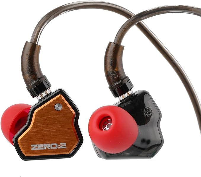 Linsoul 7Hz x Crinacle Zero:2 in Ear Monitor, Updated 10mm Dynamic Driver IEM, Wired Earbuds Earphones, Gaming Earbuds, with OFC IEM Cable for Musician (with MIC, Orange)
