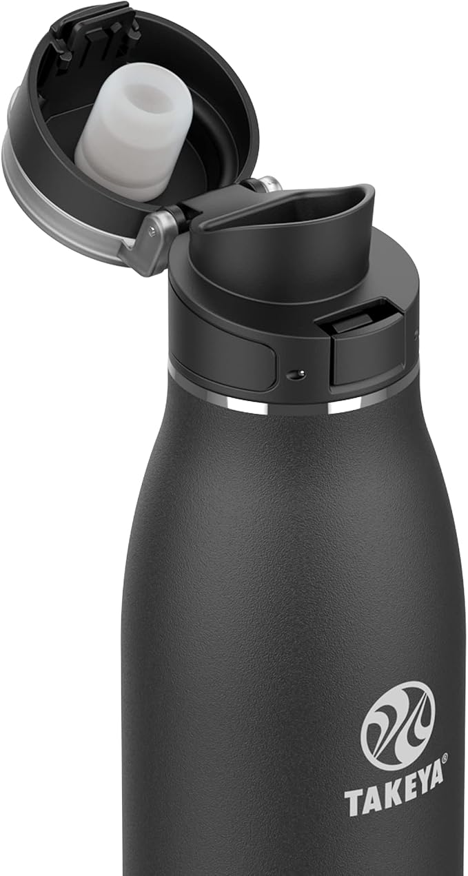 Takeya Traveler Stainless Steel Travel Coffee Mug with Flip-Lock Lid (17 oz, Onyx) - Leakproof Insulated Mug for Coffee & Tea