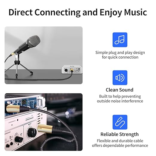 XLR Cable 50 Feet/15.3 Meter 3 Pin Microphone Female to Male Balanced Shielded Cable, Fibre Braiding with 22AWG Oxygen-Free Copper(OFC) Mic Cord for Speaker and Audio System