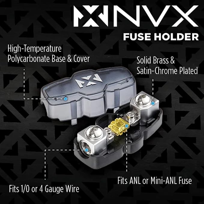 NVX True 8 Gauge AWG 100% OFC Complete Amplifier Wiring Kit with 2-Channel RCA Cable - XKIT82