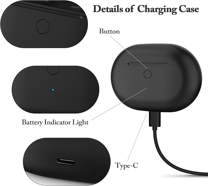Replacement Charging Case Compatible with Studio Buds & Studio Buds+: Charger Case with Bluetooth Pairing Button, 660mAh Battery, Not Included Earbuds