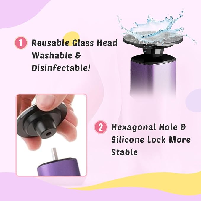 Electric Foot Callus Remover, 9-Speed for Dead Skin, Aluminum Alloy, Nano Glass Disc, Type-C Rechargeable, Replacement Discs, Storage Case – Spa Pedicure, Relaxing Self-Care (Deep Lavender)