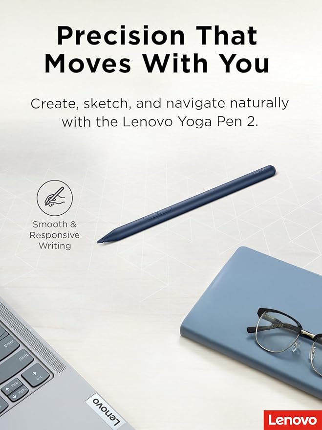 Lenovo Yoga Pen 2 with Magnetic Pen Case, AES 3.0 Stylus with 8192 Pressure Levels, USB C Rechargeable, Tilt Detection, Multi Protocol Support for Lenovo Yoga 2 in 1 PCs, Cosmic Blue