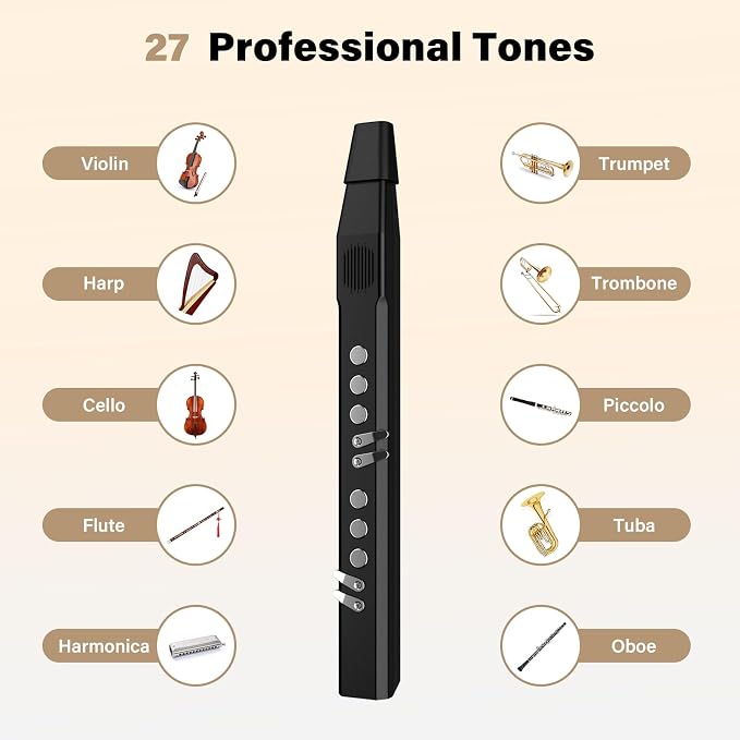AIJOY AWI-100 Portable Digital Wind Instrument, Mini Electric Saxophone with 27 Musical Tones, 2 Fingering Modes, 5-Octave Range, Bluetooth MIDI & Rechargeable, for Beginners Adults Teens