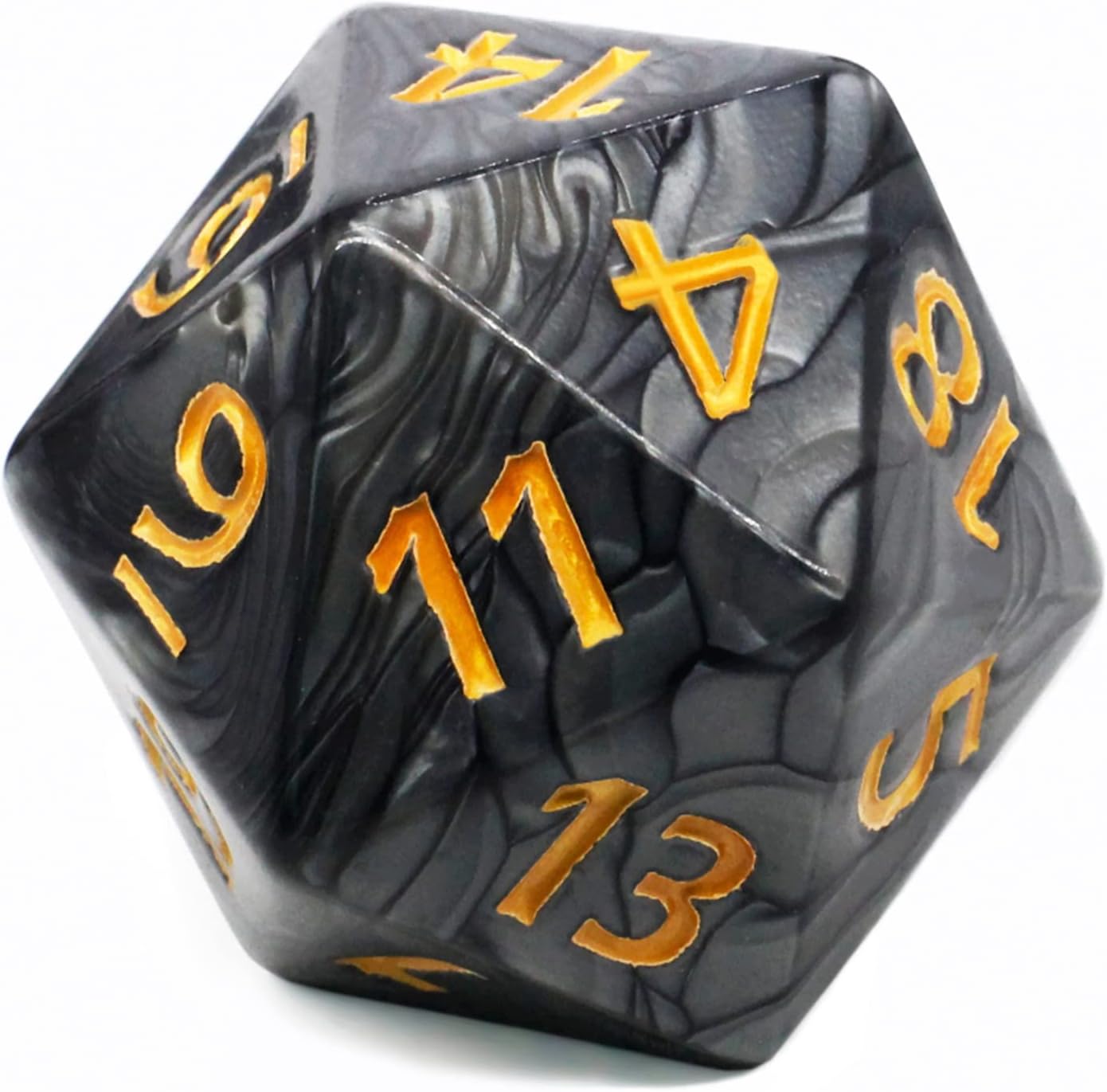 20 Sided DND Dice,D20 Giant Polyhedral Dice,55mm Titan Large Pearl Color D20 Dice,20 Sided Cube D&D Dice Set for Dungeons and Dragons, RPG, MTG Table Games(Black-Pearl Series)