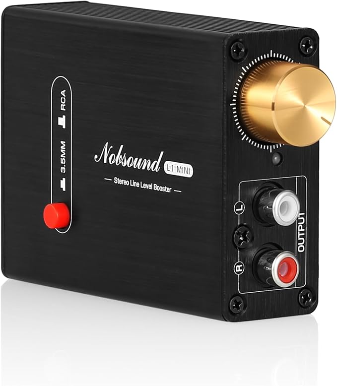 Douk Audio L1-MiINI Stereo Line Level Booster Amplifier Audio Preamp 20dB Gain + Volume Control