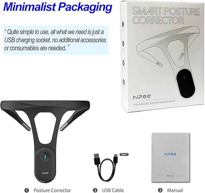 P1 Posture Corrector for Women Men, Strapless Upper Back Brace, Vibration Reminder, Rechargeable, 50H Battery