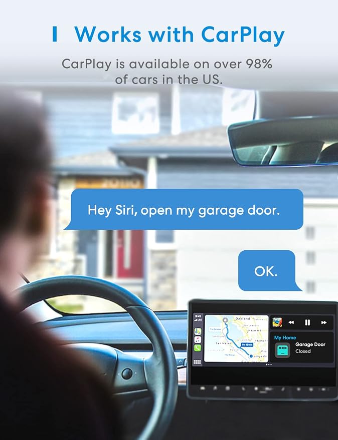meross Smart Garage Door Opener Remote with External Antenna, Up to 3 Single Doors, Compatible with Apple HomeKit, Amazon Alexa,SmartThings, Google Assistant