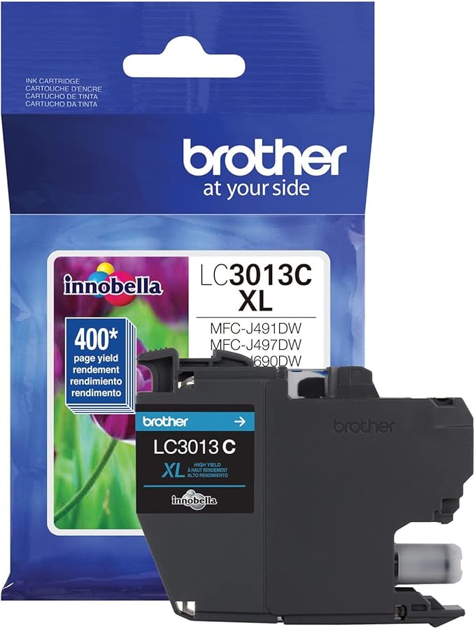 Brother Printer LC3013C Single Pack High Cartridge Yield Up to 400 Pages LC3013 Ink Cyan