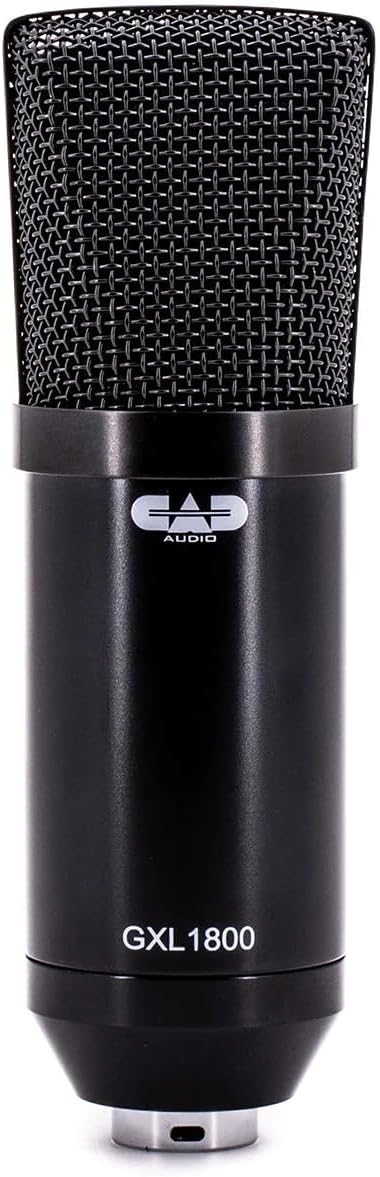 CAD Audio GXL1800 Large Format Side-Address Studio Condenser Mic – High Sensitivity, Cardioid Pattern, Shock Mount & Stand