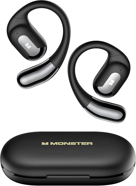 Monster Open Ear AC317 Headphones, Wireless Earbuds with Stereo Sound, 24H Playback, Bluetooth 5.4, Crystal Clear Calls, Type-C Charging, Touch Control, Sweat Resistant Open Ear Earbuds for Sports