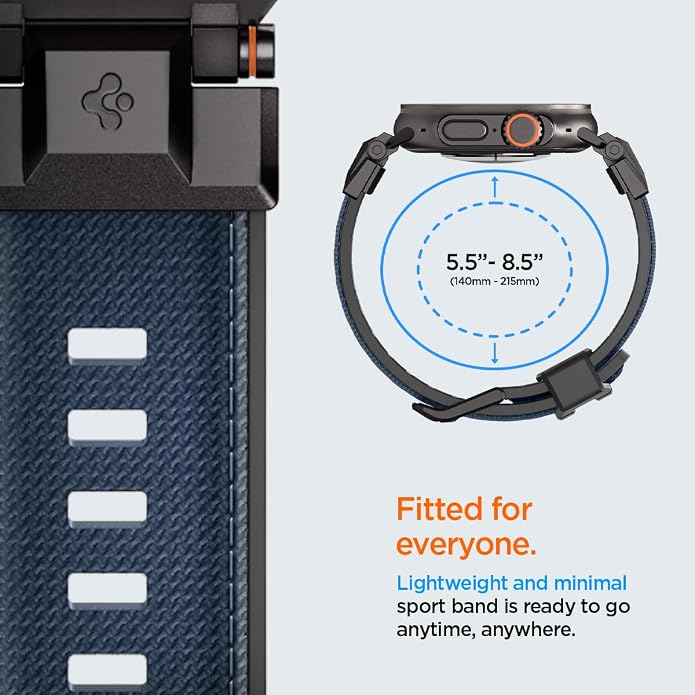 Spigen DuraPro Armor Durable Metal Connector Strap Designed for Apple Watch Band Compatible with Ultra 2/1 49mm, Series 10 46mm, 9/8/7 45mm, SE2/SE/6/5/4 44mm, 3/2/1 42mm
