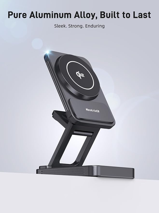 Magnetic Wireless Charger for Samsung, 3 in 1 Aluminum Alloy Charging Station for Samsung Galaxy S26 Ultra/Z Fold7/Flip7/Buds4, Qi2 Foldable Travel Watch Charger for Galaxy Watch Ultra/8/7