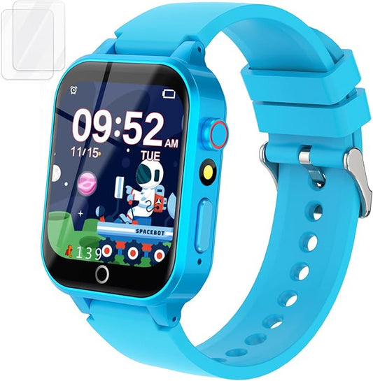 Cosjoype Kids Smart Watch for Kids with 26 Puzzle Games HD Camera Video MP3 Player Habit Tracking Learn Card Flashlight 12/24 hr Kid Watches Gift for 5-12 Year Old Boys Toys for Kid