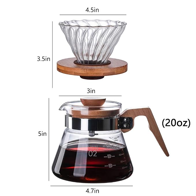 DUEBEL Cold Brew Coffee Maker Glass Jar with Handle, Glass Pitcher with Removable Stainless Steel Filter 1.7L (47.5OZ) (K-M101)