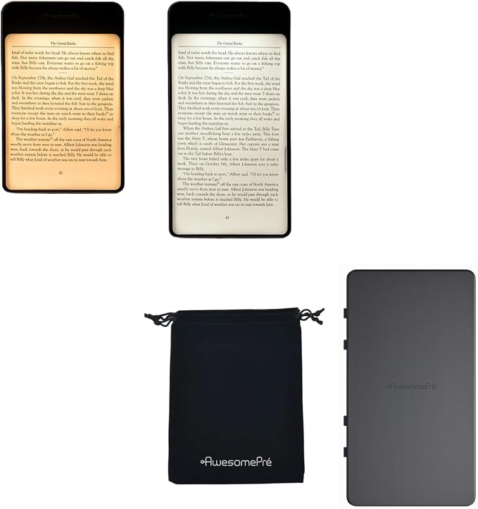 Plus Book Light, LED Reading Light, USB Rechargeable, Warm & Cool Tone, Portable Cordless Lamp for Bedtime Reading (Set B)