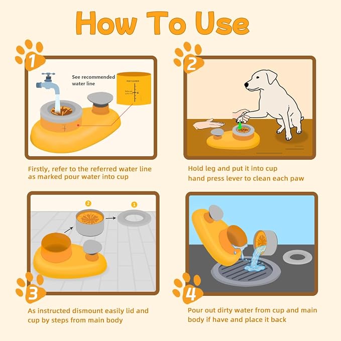 Mechanical Dog Paw Cleaner-Manually Driven Spinning-Cup Washer for All Breeds (Small-Medium)