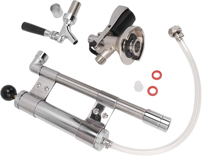 Stainless Steel Beer Tap Hand Pump for Kegs - Portable 8 Inch Draft Dispenser with Reusable Design for Home Party Camping Picnic Outdoor Events(Type A)