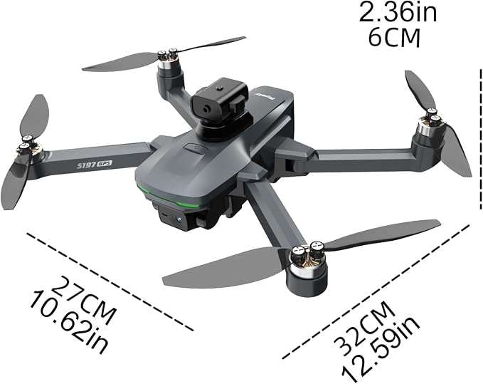 Adults GPS Drone with 4.5" Screen Remote Controller, 1080P HD Dual Lens Brushless Motor FPV RC Quadcopter, Auto Return Home, 360 Degree Flip, with 2 Batteries, Under 249g Full-Size Foldable Copter