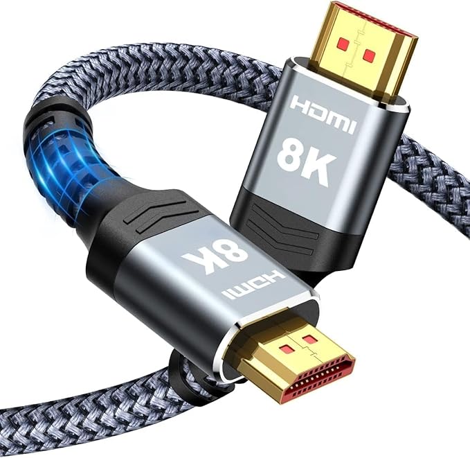 Highwings Extra Short 8K HDMI Cable 1.72ft Total Length, 1.36ft Cable Length, Ultra High Speed HDMI Braided Cord-4K@120Hz, 8K@60Hz,eARC, Compatible for PS5,Monitor,PC and More