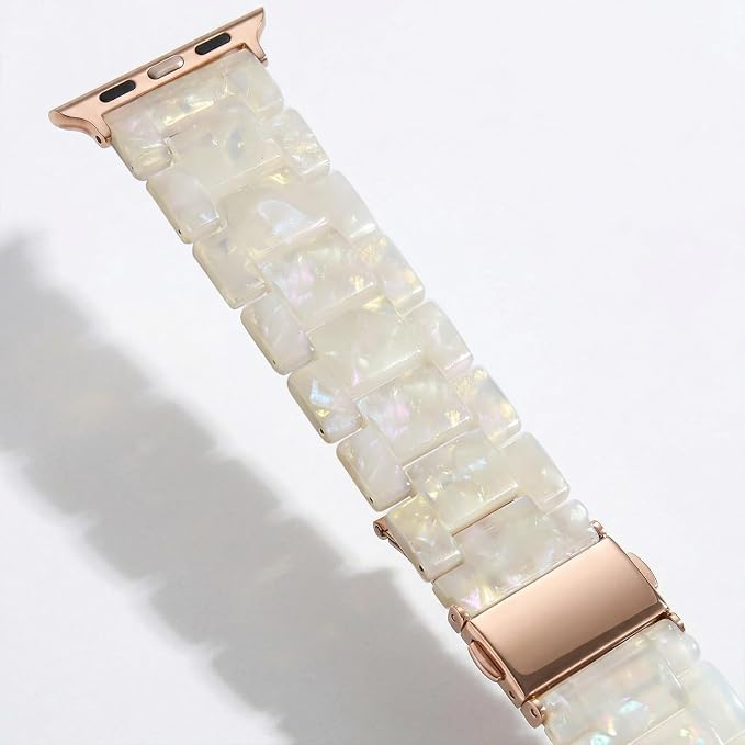 V-MORO Compatible with Resin Apple Watch Bands Series 11/10/9/8/7 46mm 45mm 44mm 42mm,Fashion Lightweight Resin Bracelet Wristband with Metal Buckle for iWatch Ultra 49mm Series 6/5/4/3/2/1/SE