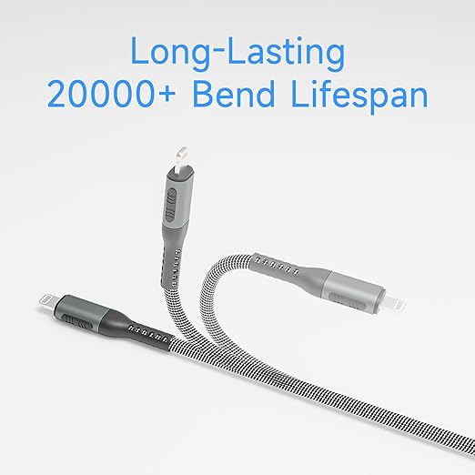 2 in 1 USB C to USB C/Lightning Cable 100W Max 6FT 1Pack,Multi Cable Simultaneous Fast Charging Compatible with MacBook Air/Pro/iPad/iPhone 17/16/15/14/13/12/11 Series,Galaxy S26/S25/24 Series/Pixel