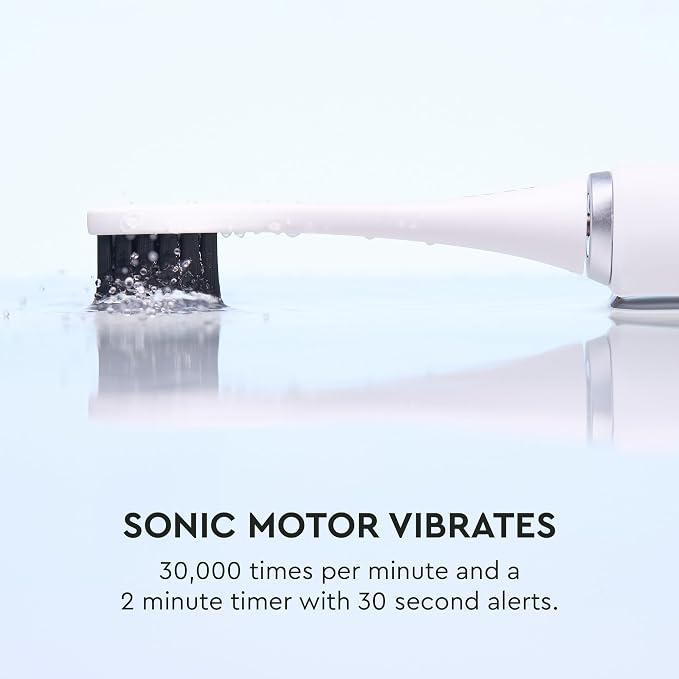 Boka 3.0 Electric Toothbrush for Adults w/ 2 Heads - Rechargeable Sonic Powered Tooth Brush - Charcoal Activated Bristles for Deep Cleaning - Dentist Recommended Oral Care - Charging Base w/Micro USB