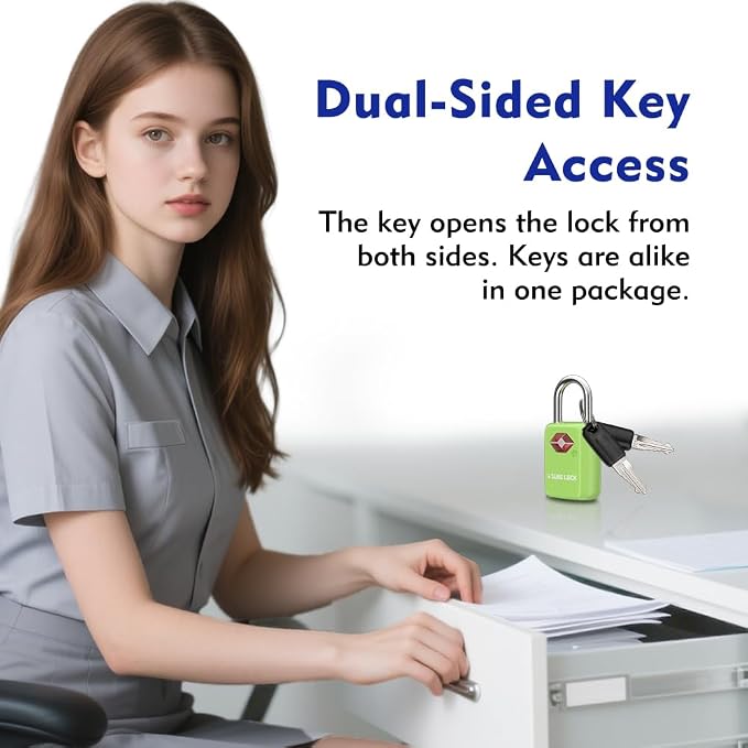 SURE LOCK Mini TSA Approved Keyed Luggage Lock – One Key Opens All, Fits Tight Zipper Gaps & Small Pull Holes, Compact Travel Lock for Suitcases, Backpacks & Handbags