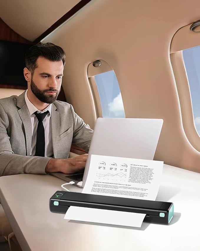 Phomemo M08F Pro Portable Printers Wireless Travel, [Upgrade] Portable Thermal Printers Support 8.5" X 11" US Letter, Inkless Bluetooth Printer Compatible with iOS, Android, PC, Printer with Case
