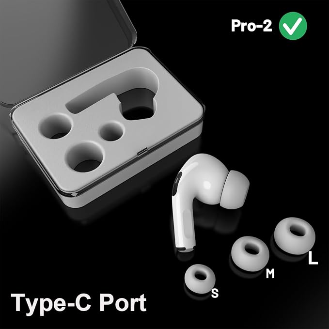 OEM A3047, A3048, A3049 Single Right Side Earbud Replacement for Pro2nd, Compatible with Original Pro 2 A2968 Charging Case with Type-C Port, Ear Cushion