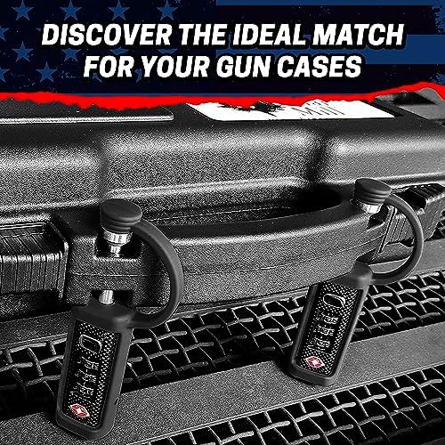 Cedar Mill TSA Approved Gun Case Lock Set Black & Blue – 3-Dial Cut-Resistant Combination Locks for Firearm Safety, Child-Safe Gun Locks for Rifle, Pistol & Travel Hard Cases