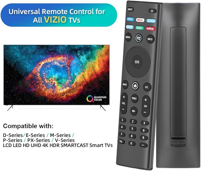 for VIZIO-Smart-TV-Remote-Control, Universal Replacement XRT140 for VIZIO All LED LCD HD 4K UHD HDR Smart TVs