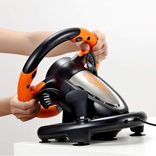 PXN PC Racing Wheel, V3 PRO 180 Degree Universal Usb Car Sim Race Steering Wheel with Pedals for PC, PS3, PS4, Xbox One, Xbox Series X/S, Switch (Orange)