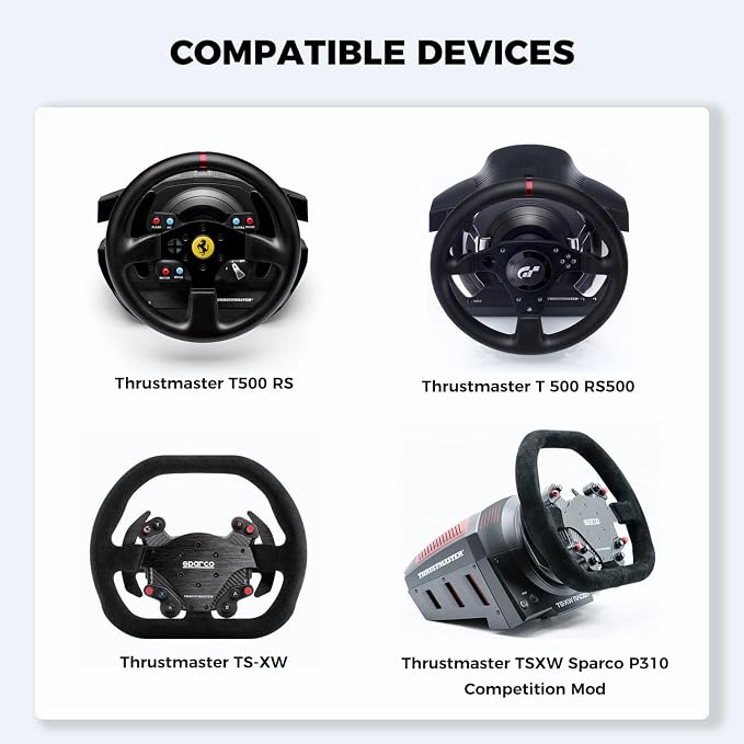 24V Adapter 4-Pin Compatible with Thrustmaster T500-RS TS-XW Sparco P310 Competition Mod T500 RS T 500 RS500 Driving Racing Gaming Steering Wheel T500RS T 500RS 4169056 Power Supply