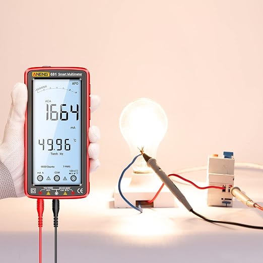 ANENG Digital Multimeter Tester Auto-Ranging TRMS 6000 Counts Voltmeter Smart Rechargeable Meter Measures AC/DC Current,NCV,Voltage,Ohm,Amp,Resistance,Diodes,Countinuity,Capacitance,Temperature