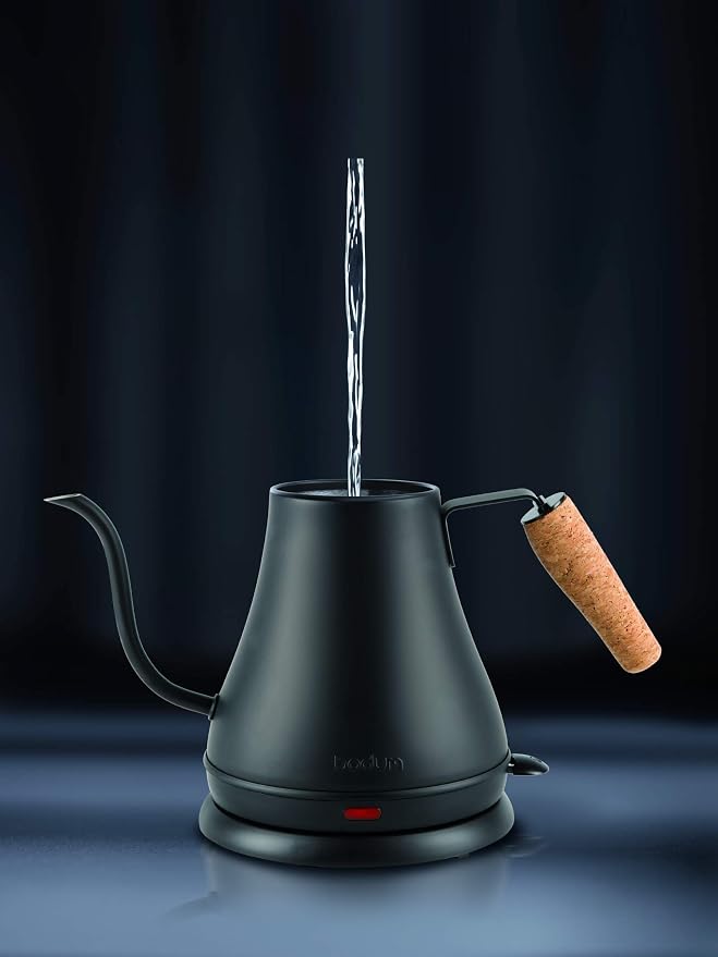 Bodum Bistro Electric Milk Frother (10 Ounce) and Bodum Melior Gooseneck Electric Water Kettle (27 Ounce)