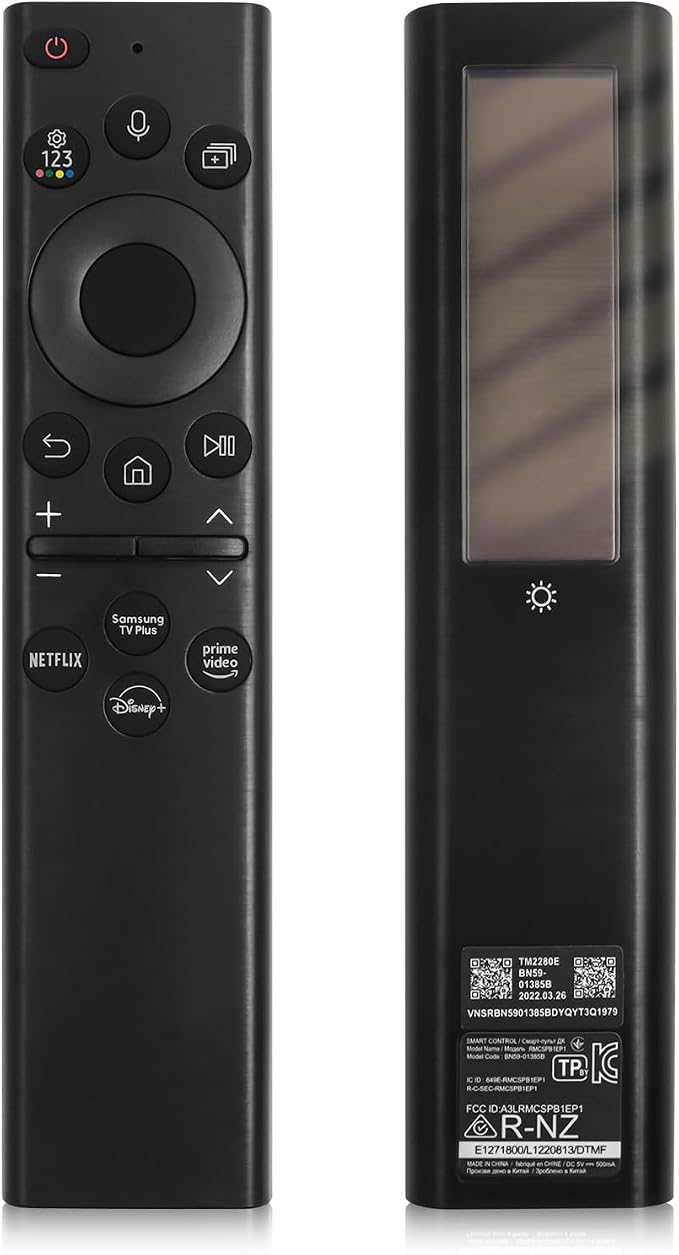BN59-01385A Solar Voice Rechargeable TV Remote for Samsung Smart TVs, Replacement for 2019–2026 Samsung TV Remote Control with Solar Charging and Voice Search