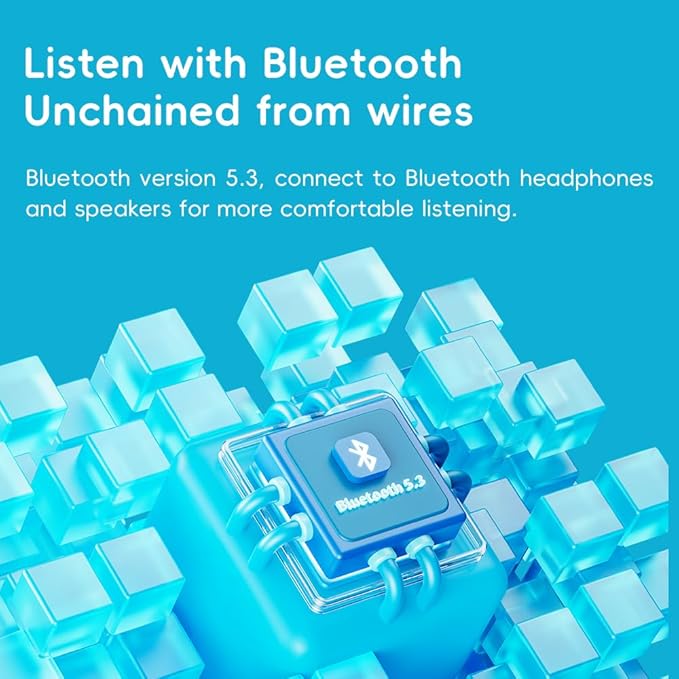 SnowSky/FiiO Echo MINI HiFi Bluetooth MP3 Player, 15Hours Playback, Independent Volume Control with 3.5mm/4.4mm Headphones Outputs (Sky Blue)