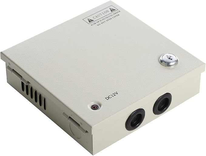 4 Channel/Port 5 AMPS, 12V DC Power Supply Box, Individually Fused for CCTV, LED, and All 12v DC Devices. Includes Screw Drivers & Extra fuses