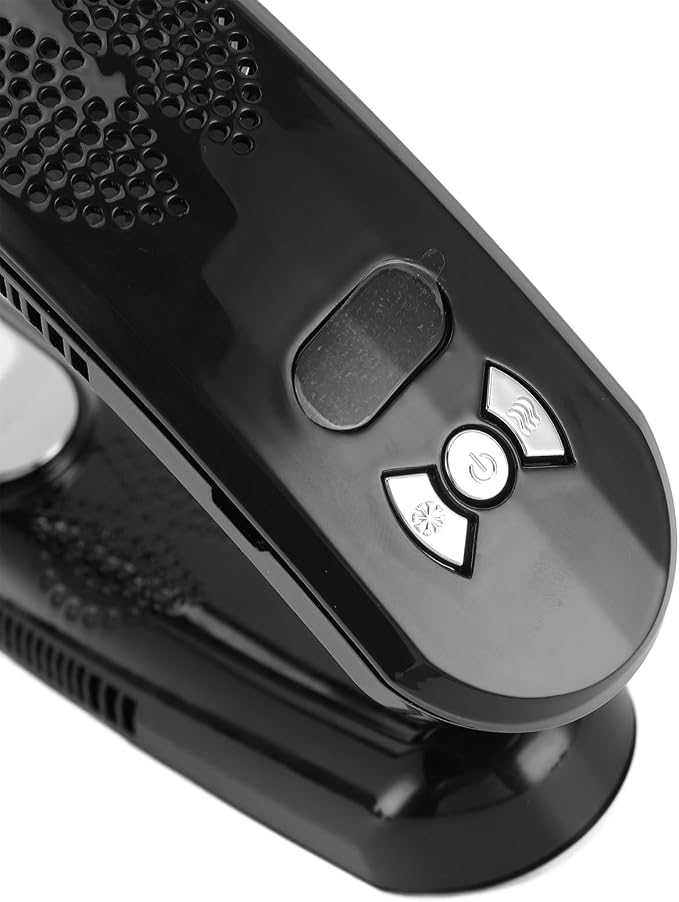 Haofy Rechargeable Bladeless Neck Fan, Portable Cooling Air Conditioner for Outdoor Work, Gym, Office, Travel, Lawn Trimming, Yard Work, 3 Heating Modes (Black)