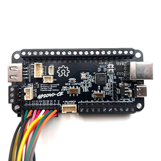 SZJLMKJ Advanced Breakout Fightting game controll Board USB Passthrough Edition Integrated Pico Fighting Board For PC PS4 (Board with hit harness)