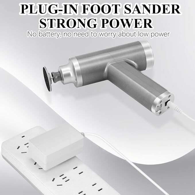 Upgraded Electric Callus Remover for Feet 4500rpm, Adjustable Speed Electric Foot Callus Remover Foot Sander Grinder Pedicure File for Women Men Dead Skin Cracked Heels (Gray)