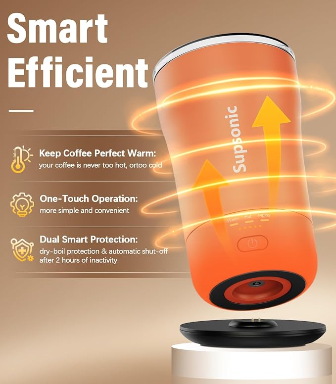 Supsonic - 14oz Heated Coffee Mug, Self-Heating Travel Mug with 3-Temp Settings, Insulated Stainless Steel Constant Temperature Heating Mug for Beverage, Smart Heating Portable Coffee Mug | S1