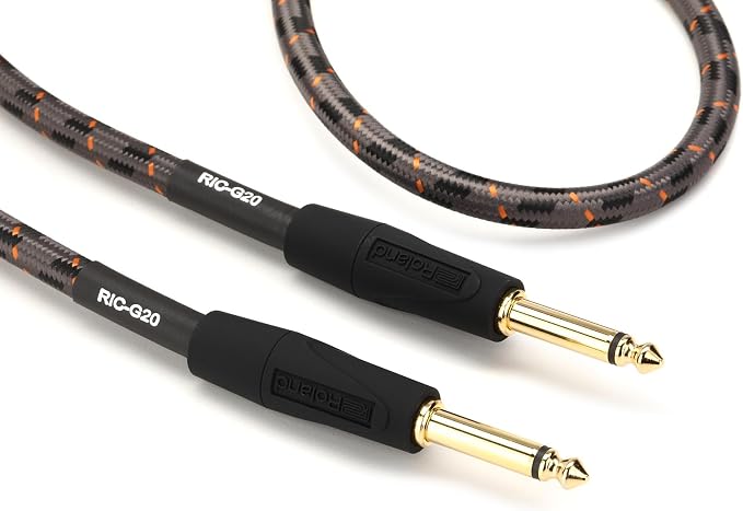 Roland Gold Series Instrument Cable, Straight/Straight 1/4-Inch Jack, 20-Feet